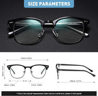 Blue Light Blocking Glasses Vintage Half Frame UV Clear Lens Anti Eyestrain - Image 3