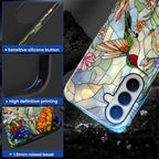 for Samsung Galaxy S26 Case, Hummingbird Wildflower Stained Glass Pattern - Image 4