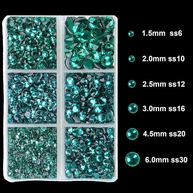 4000Pcs Mixed Size Hot Fix Round Crystals Gems Glass Stones Hotfix Flat Back - Image 3