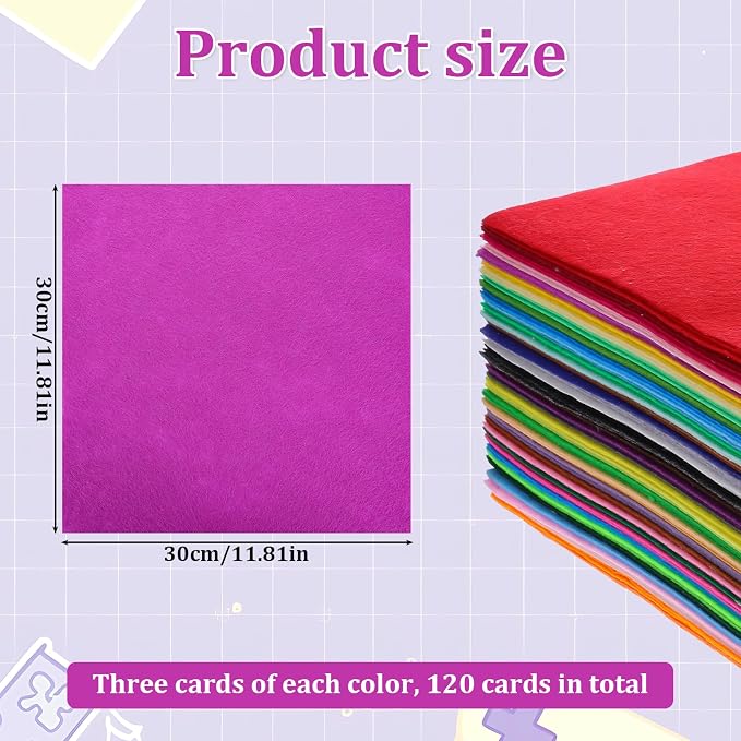 120 Pcs 12 x 12 Inch Felt Sheets - Image 2