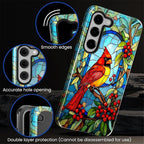 for Samsung Galaxy S23 Plus Case, Stained Glass Cardinal Bird Pattern Glossy 2 - Image 5