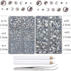 10000Pcs 2-Boxes Mixed Size Hot Fix Round Crystals Gems Glass Stones Hotfix - Image 3