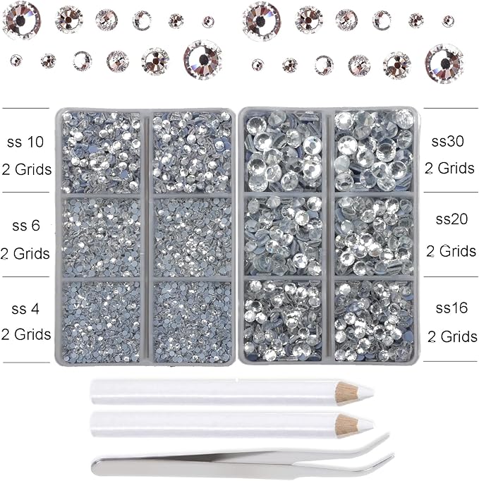 10000Pcs 2-Boxes Mixed Size Hot Fix Round Crystals Gems Glass Stones Hotfix - Image 3