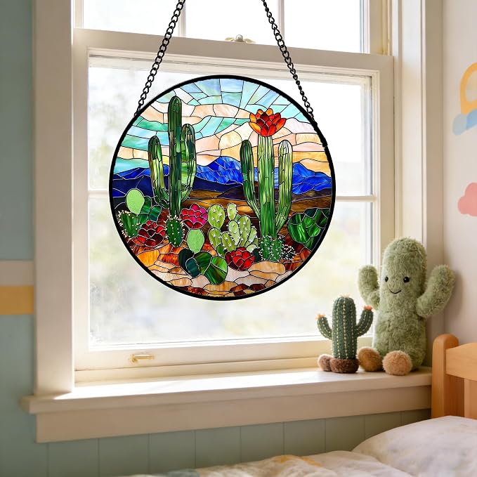 DASTOLL Stained Glass Window Hanging, and Mom 7.8 in - Image 5