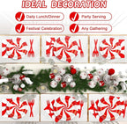 100Pcs Christmas Peppermint Paper Plates and Napkins Party Supplies Candy Cane - Image 7
