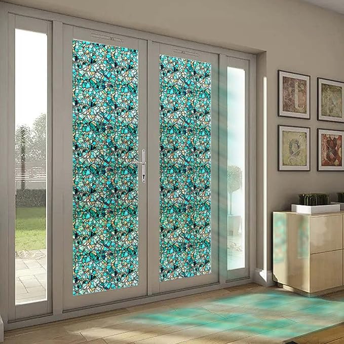 funlife Original Hand-Drawn Privacy Stained Glass Window Film, Single Sided - Image 8