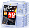 ZENOWICK 40ct Magnetic Card Holders, 35pt One Touch Card Holder, U-V Protection by Zenowick