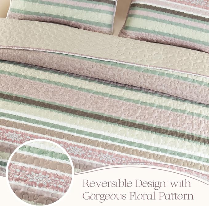 Exclusivo Mezcla Reversible Boho Quilts Queen Size - Image 3