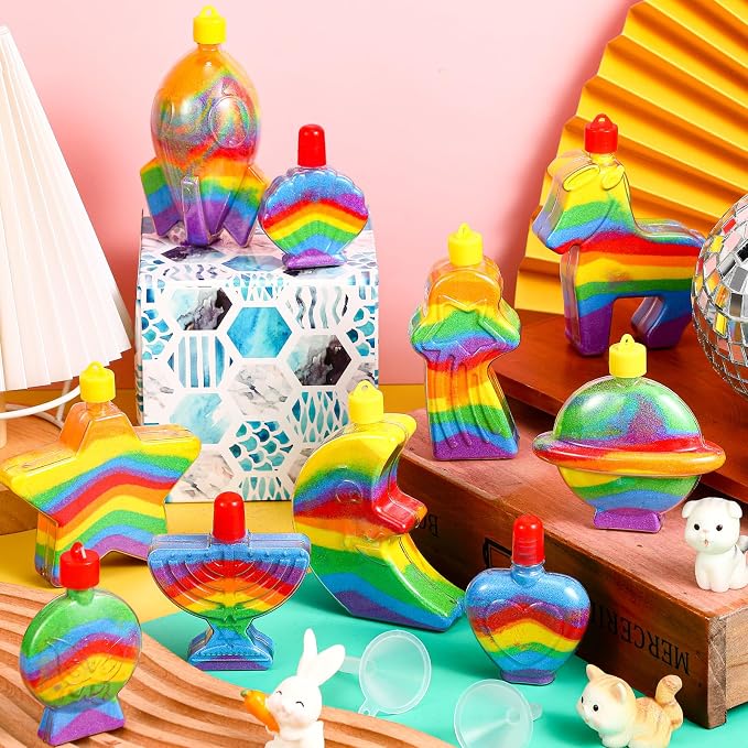 Uiifan 50 Pcs Sand Art Bottle Necklaces Bulk Sand Art Craft Kits - Image 4
