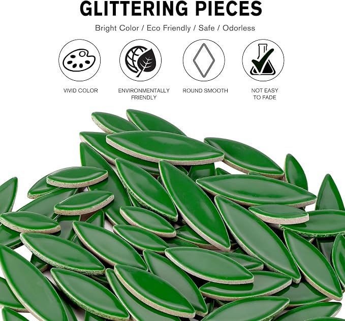Yoption Petal Mosaic Tiles for Crafts, 200g Flower Leaf Ceramic Mosaic Tiles - Image 5