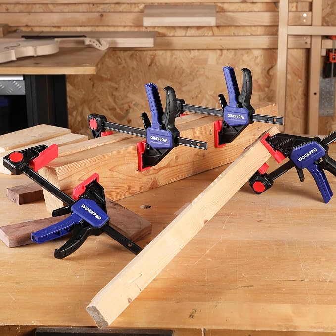 WORKPRO 6" Bar Clamps for Woodworking, One-Handed Clamp/Spreader, Light Duty - Image 8