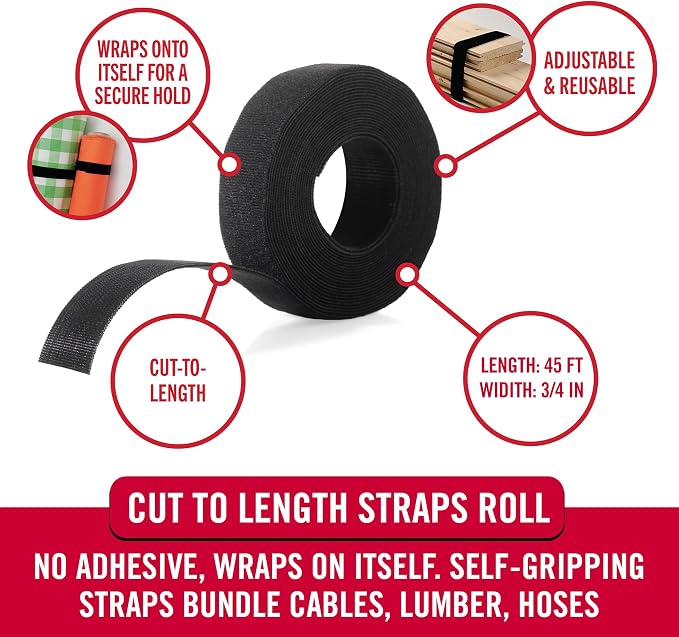 VELCRO Brand Cut to Length Straps Heavy Duty | 45 Ft x 3/4 in | ONE-WRAP - Image 2