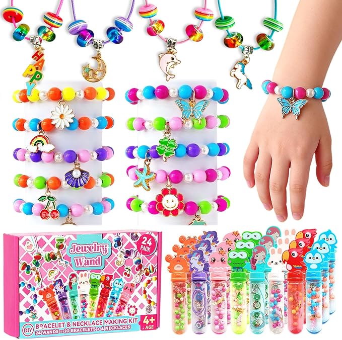 24 Pack Kids Bracelet Necklace Making Kit by Unknown