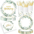 Pickmesh 400 Pcs Sage Green Birthday Party Supplies Include Neutral Eucalyptus by Pickmesh