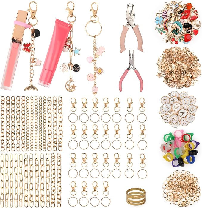 Starry 524 Pcs Keychain Making Kit, Including 25 Extender Chain 25 Keychain by Unknown