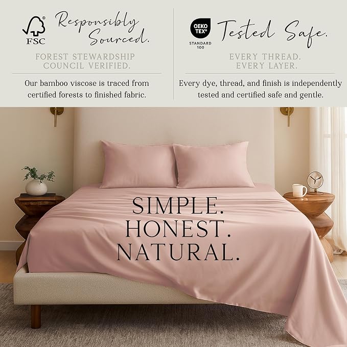 Karissa Mae Cooling Bamboo Viscose Queen Size Pillowcase Set | 100% FSC - Image 4