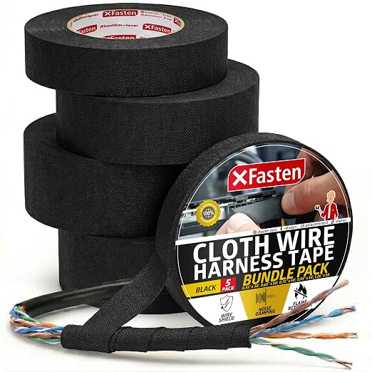 XFasten Wire Harness Tape, 250 Feet Total, High Temp Wiring Loom Harness by XFasten