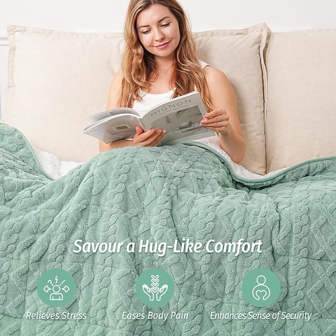 Wemore Weighted Blanket for Adults Twin Size 20 lbs, Dual Sided Soft Fuzzy - Image 4
