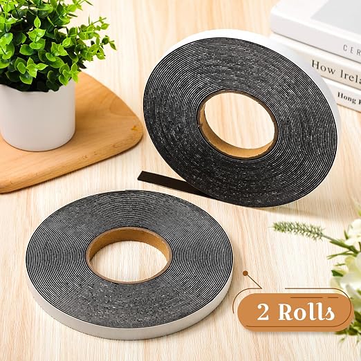Tatuo 2 Rolls Double Sided Foam Tape 0.6 Inch by 50 Feet Black PE Foam Tape - Image 2