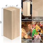BeaverCraft Basswood Carving Blocks BW1 Large Wooden Block 10x4x4 Inches - Image 2