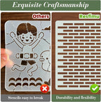 Texture Stencils for Crafts Reusable 16Pcs Stencils | DIY Art Painting Stencil - Image 3