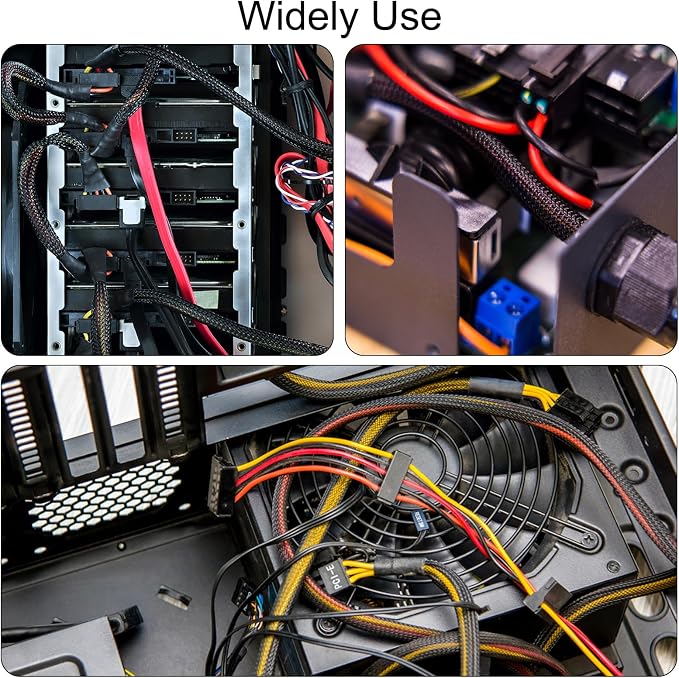 uxcell Expandable Sleeving, 1 9/16-inch 10ft Cable Sleeve - Image 5