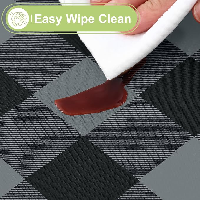 Smiry Rectangle Table Cloth, Waterproof Vinyl Tablecloth - Image 3