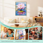 Paint by Numbers Kit for Adults, Lotus DIY Acrylic Painting Kit, 16x20 Inch | - Image 7