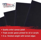U.S. Art Supply 6 X 6 Inch Black Art Canvas Board Panels 6 Pack - Image 4