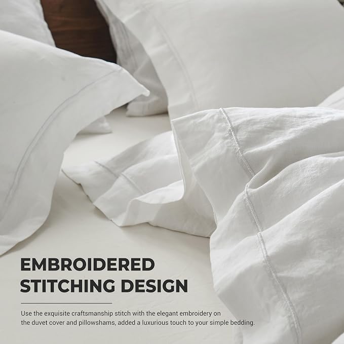 Simple&Opulence 100% Washed Linen Duvet Cover Set - Image 3