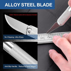16 Pcs Premium Precision Craft Knife Set, 10 Replaceable Carbon Steel Blades - Image 4