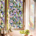Stained Glass Window Film, Floral Window Privacy Film by Aomkmi