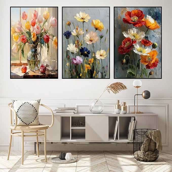 3 Pack Floral Framed Paint by Numbers Kits - Image 2