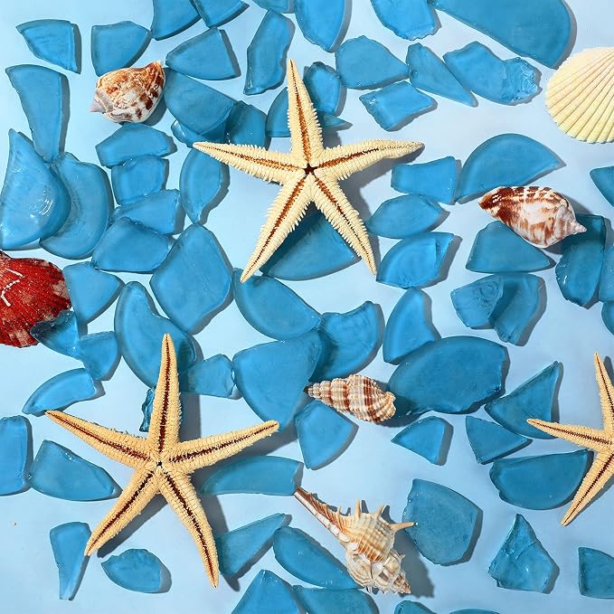 Jetec 11 oz Sea Glass for Crafts Pieces Decor Flat Frosted Sea Glass Vase - Image 3