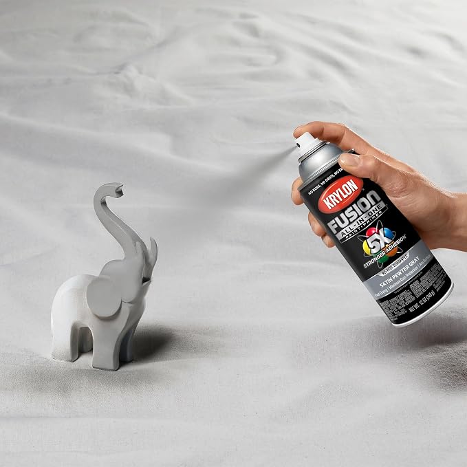 Krylon Fusion All-In-One Satin Spray Paint & Primer, Pewter Gray - Image 8
