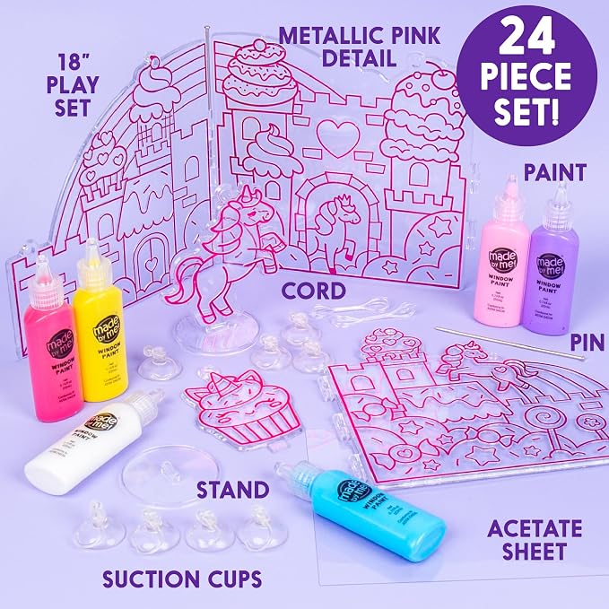 Made By Me Paint & Create Window Art Worlds Unicorn Kit – DIY Suncatcher Kit - Image 3