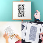 12 Pieces Texture Stencils for Crafts Reusable Brick Stencils Honeycomb - Image 6