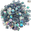 1.1 LB Ice Jade Mosaic Tiles, 0.59“ Square Glass Mosaic Pieces by BTMIEY