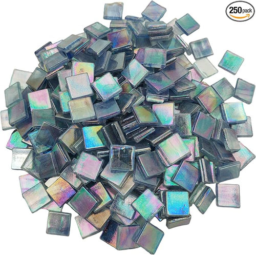 1.1 LB Ice Jade Mosaic Tiles, 0.59“ Square Glass Mosaic Pieces by BTMIEY