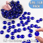 Blue Glass Marbles, 0.97 LB Transparent and Smooth Flat Glass Beads - Image 3