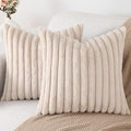 Pallene Faux Fur Plush Throw Pillow Covers 24x24 Set of 2, Luxury Soft Fluffy by PALLENE