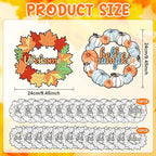 Sereliy 24 Pcs Fall Coloring Wreath Crafts, Color Your Own Thanksgiving Crafts - Image 2