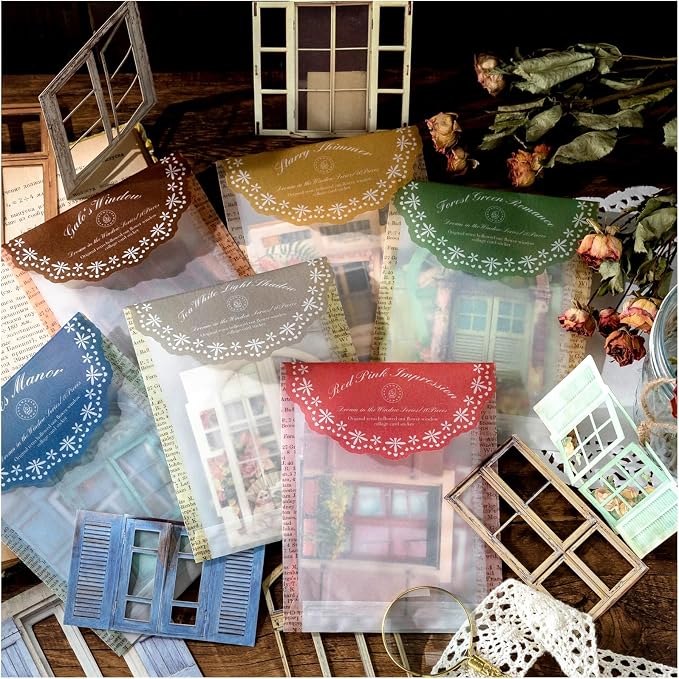 Vintage Scrapbook Paper Window Cutout Stickers by Diuhofart