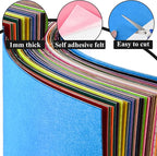 10PCS Multicoloured Self Adhesive Felt Fabric Sheets Sticky Felt Sheets - Image 3