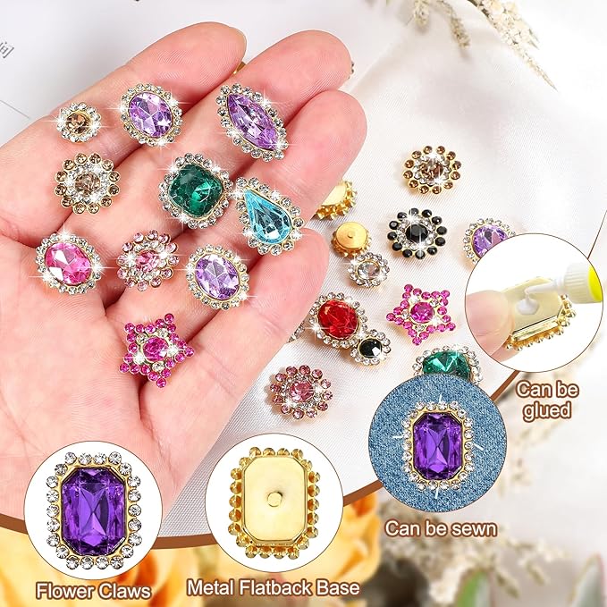 PATIKIL Sew on Rhinestones Crystal, Light Purple - Image 3