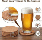 Tebery 20 Pack Cork Coasters Round, 3.9" Bar Coasters - Image 3