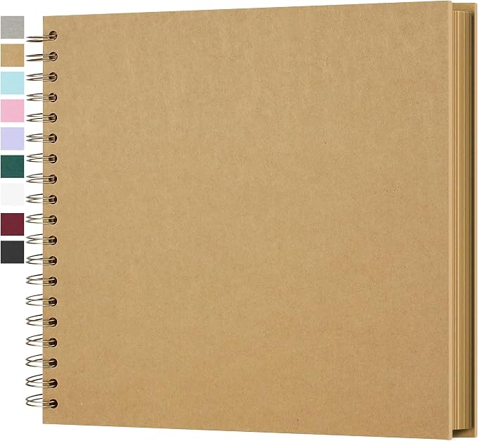 10x10 Inch DIY Scrapbook Photo Album, Hardcover Kraft Paper Acid-Free, 20 Sheets by Yopih
