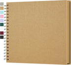 10x10 Inch DIY Scrapbook Photo Album, Hardcover Kraft Paper Acid-Free, 20 Sheets by Yopih