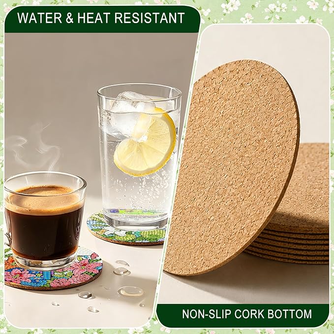 8-Pack Diamond Art Coaster Kit - Image 3