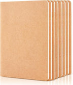 feela 8 Pack Unlined Kraft Paper Notebooks, Blank Journal Note Pad by feela